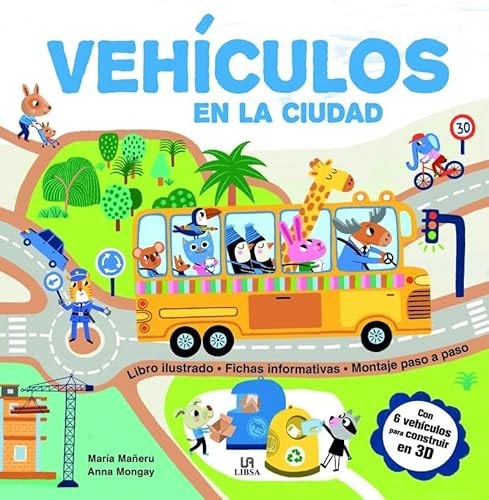 Vehiculos en la Ciudad- Kit de Construccion: Libro+6 Planchas de Carton Pluma