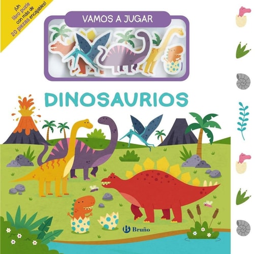 Vamos a Jugar Dinosaurio: ¡Un Libro Puzle con Más de 20 Piezas Encajables!